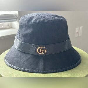 Gucci Monogram Black Bucket Hat